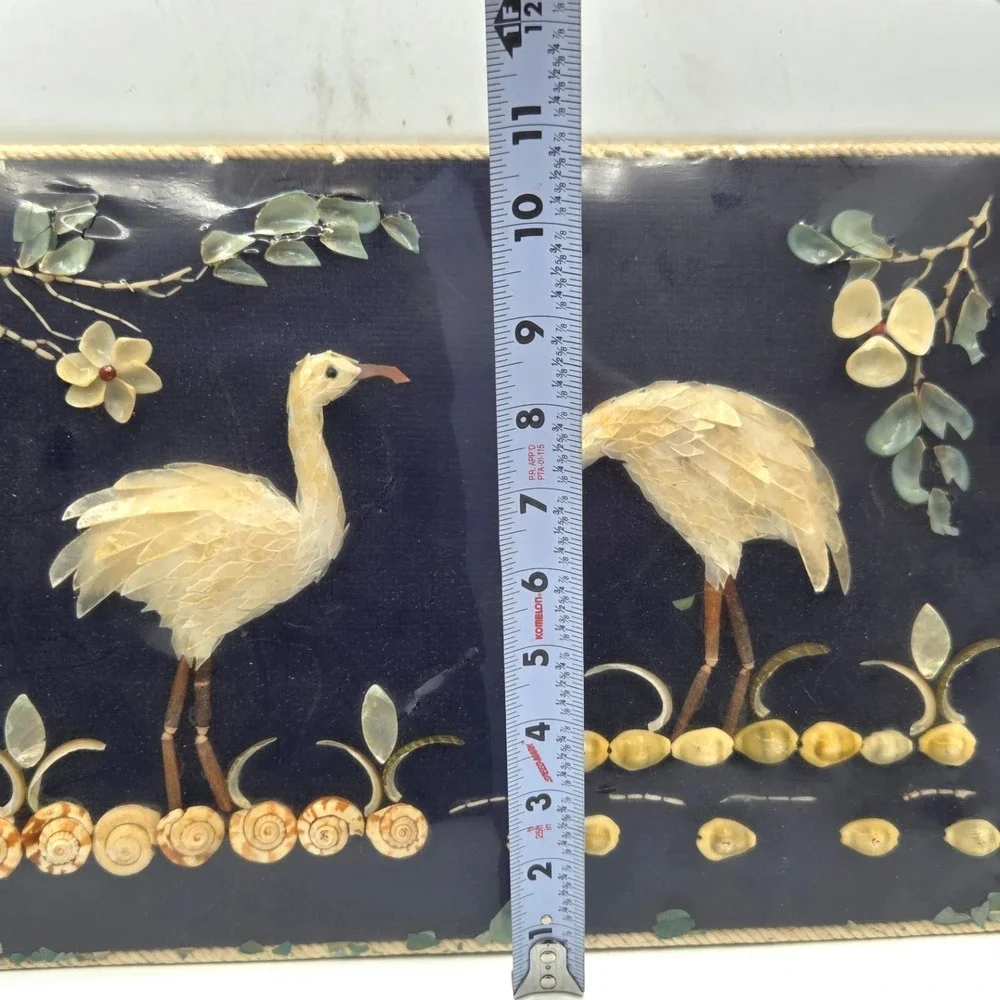 3 D‎ Shell Wall Art 2 Birds Sea World 1972 VINTAGE One of A Kind Signed